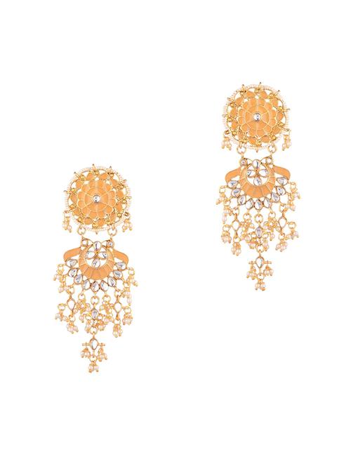 yellow metal chandellier earring - 17903862 - Very Small Image - 1
