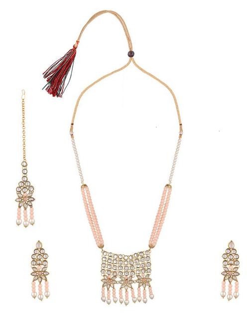 choker necklace earring maangtikka jewellery set - 17903904 - Very Small Image - 1