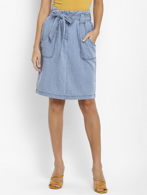 tie front striped straight skirt - 17904062 - Very Small Image - 1
