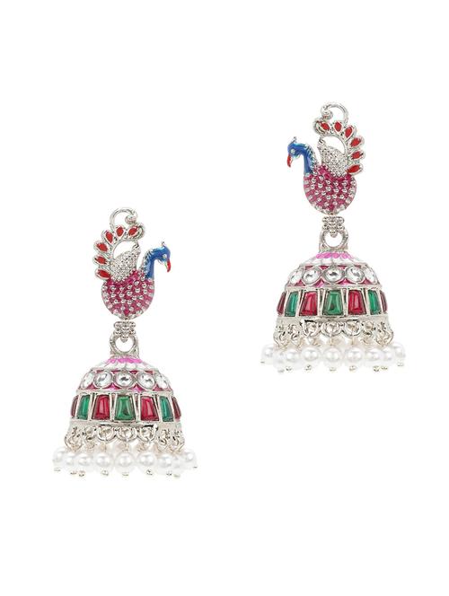multi colored metal jhumka earring - 17904625 - Very Small Image - 1