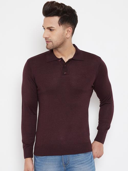 maroon solid pullover - 17904988 - Very Small Image - 1