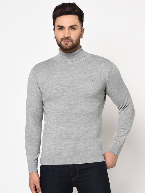 grey solid pullover - 17905140 - Very Small Image - 1