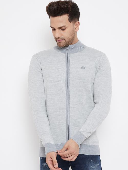 grey self design cardigan - 17905154 - Very Small Image - 1