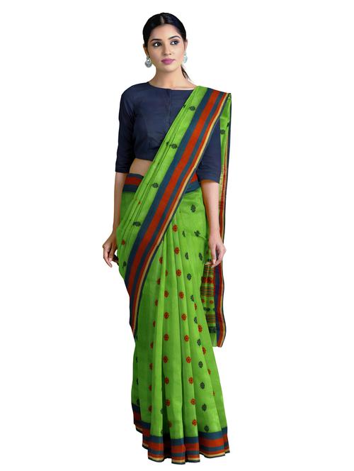 women green embroidered saree with blouse - 17905975 - Very Small Image - 1