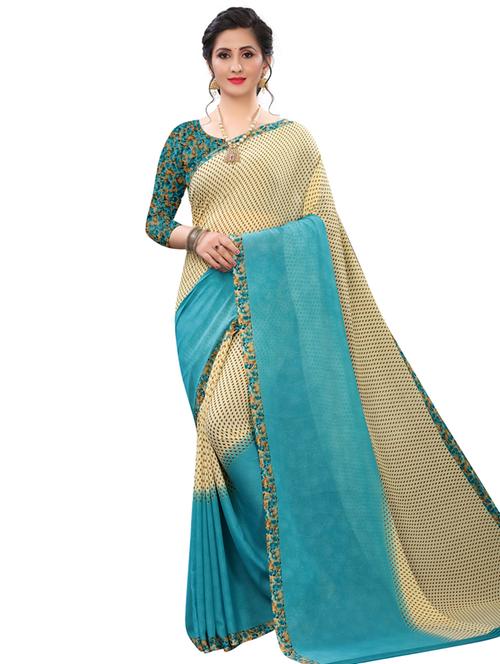 color block printed saree - 17906288 - Very Small Image - 1