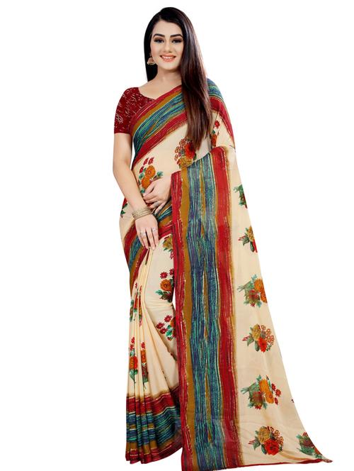 floral printed saree - 17906291 - Very Small Image - 1