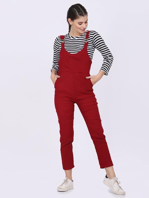 dungaree jumpsuit with striped tee - 17906886 - Very Small Image - 1