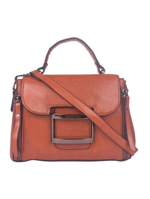 tan leatherette (pu) sling bag - 17907059 - Very Small Image - 1