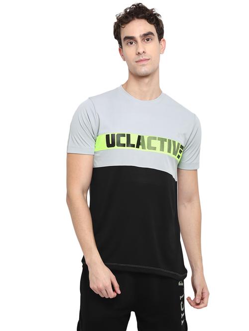 black printed color block t-shirt - 17907521 - Very Small Image - 1