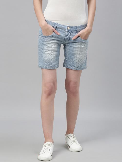 stone washed denim short - 17908543 - Very Small Image - 1