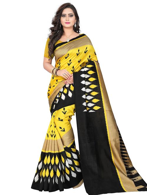 yellow bhagalpuri saree with blouse - 17908675 - Very Small Image - 1