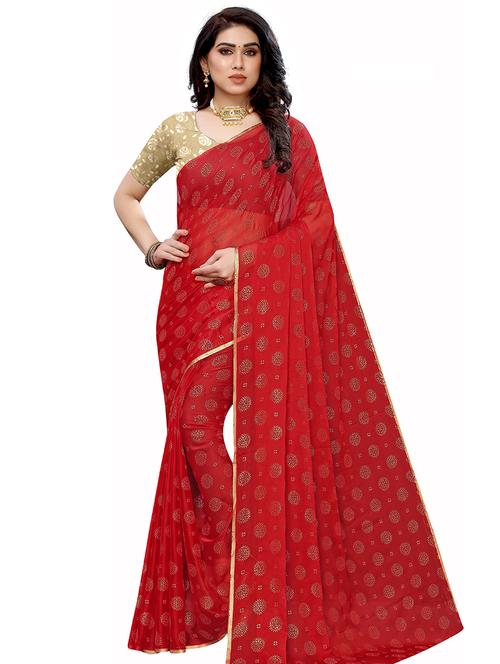 motif bordered saree with blouse - 17908725 - Very Small Image - 1