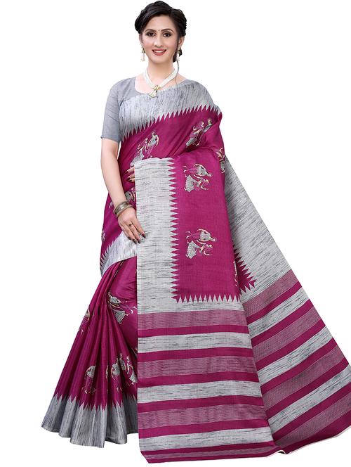 conversational printed saree with blouse - 17908897 - Very Small Image - 1