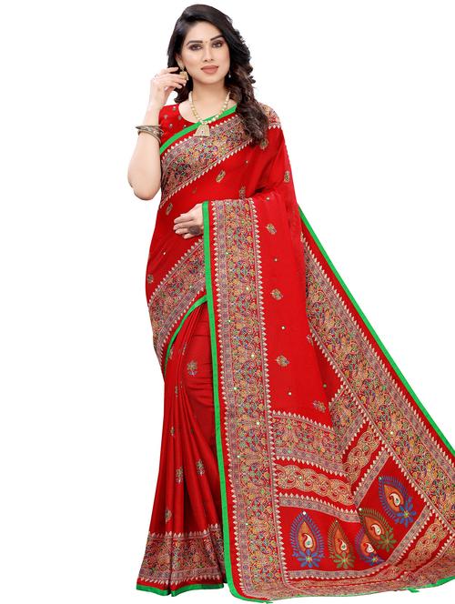 red bordered saree - 17909137 - Very Small Image - 1