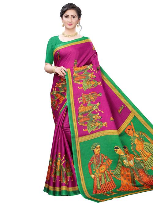 conversational bordered saree with blouse - 17909291 - Very Small Image - 1