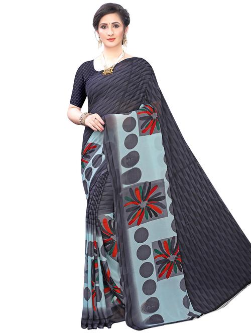 floral ikat saree - 17909331 - Very Small Image - 1