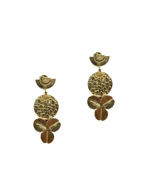 gold brass drop earring - 17909535 - Very Small Image - 1