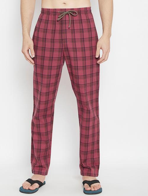 maroon checkered pyjama - 17910340 - Very Small Image - 1