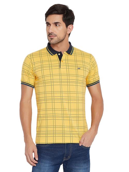 yellow checkered polo t-shirt - 17911195 - Very Small Image - 1