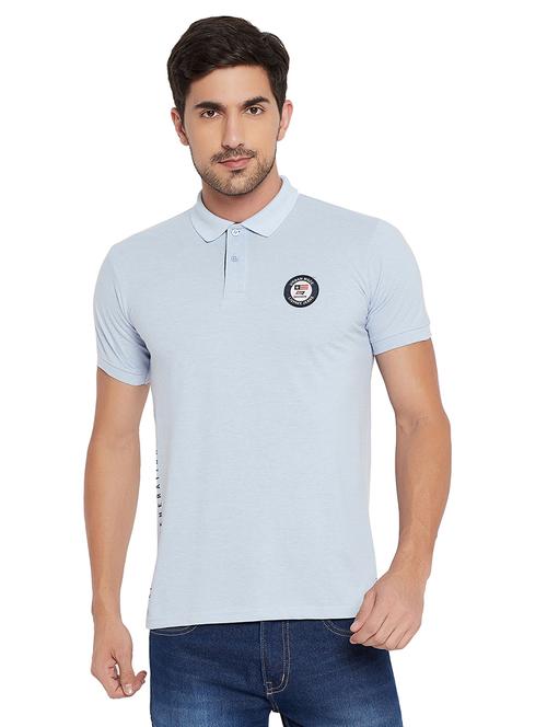 light blue printed polo t-shirt - 17911199 - Very Small Image - 1