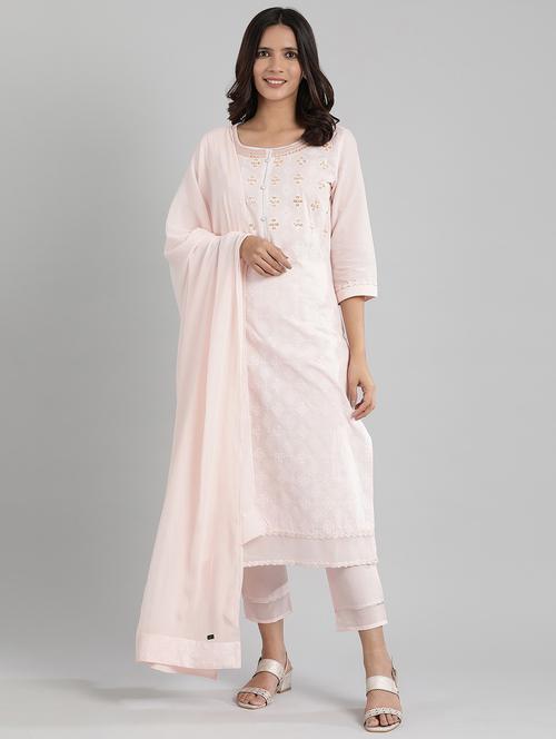pink embroidered suit set - 17911342 - Very Small Image - 1