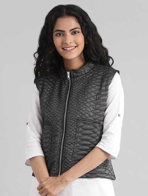 women mandarin neck quilted jackets - 17911446 - Very Small Image - 1