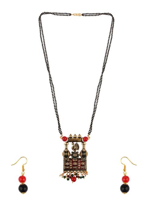 multi color mangalsutra earring set - 17911721 - Very Small Image - 1