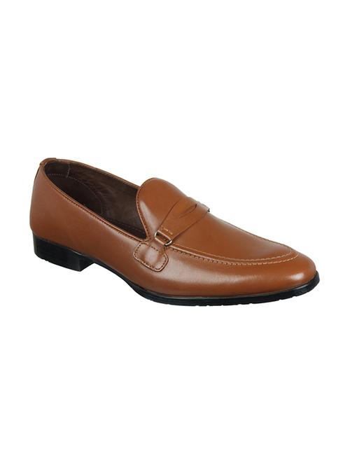tan solid slip on formal shoes - 17912496 - Very Small Image - 1