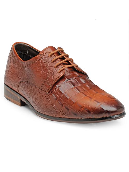 tan textured lace-up derbies - 17912545 - Very Small Image - 1