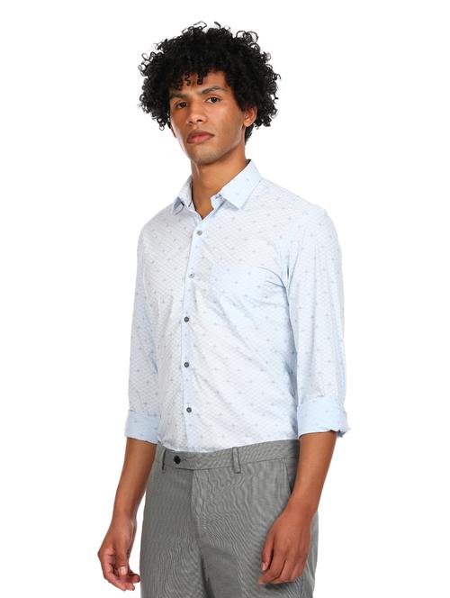 light blue printed formal shirt - 17913444 - Very Small Image - 1
