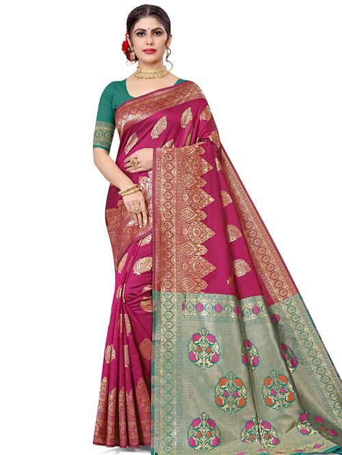 women's self design pink colored saree - 17914410 - Very Small Image - 1