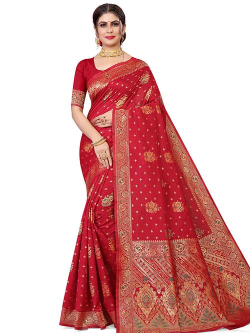 women's self design maroon colored saree with blouse - 17914427 - Very Small Image - 1