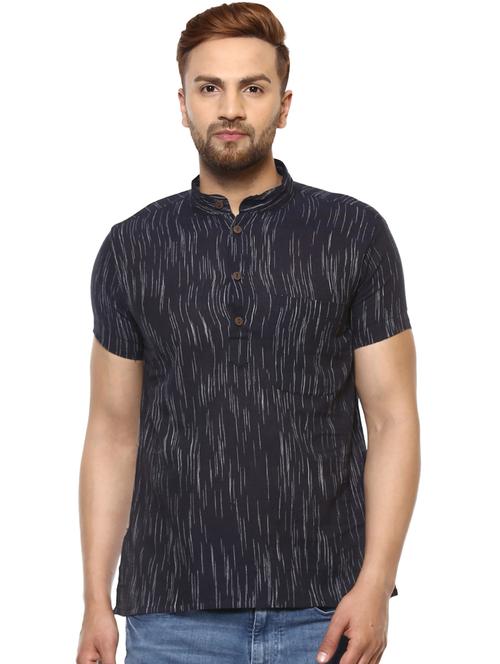 navy blue printed short kurta - 17915096 - Very Small Image - 1