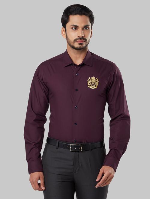 purple solid casual shirt - 17917216 - Very Small Image - 1