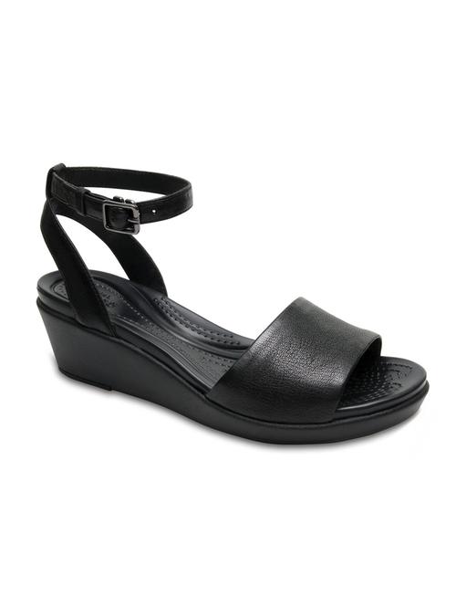 crocs leigh black women's wedges - 17917306 - Very Small Image - 1