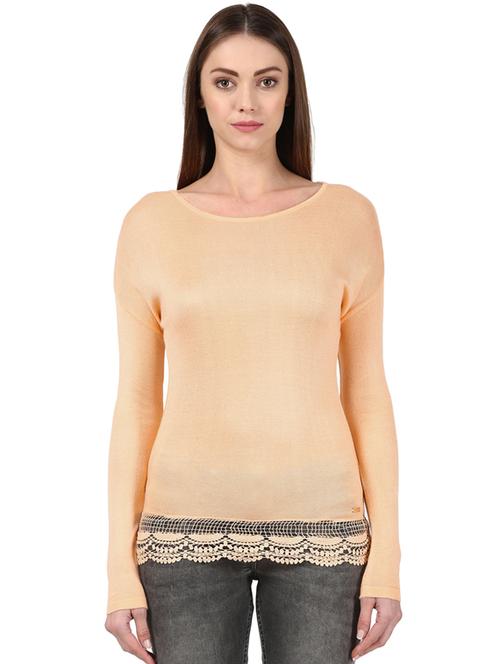 long sleeved laced hem tee - 17917431 - Very Small Image - 1