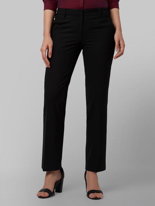mid rise solid flat front trouser - 17917446 - Very Small Image - 1