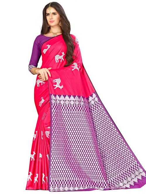 jacquard work woven saree with blouse - 17921588 - Very Small Image - 1