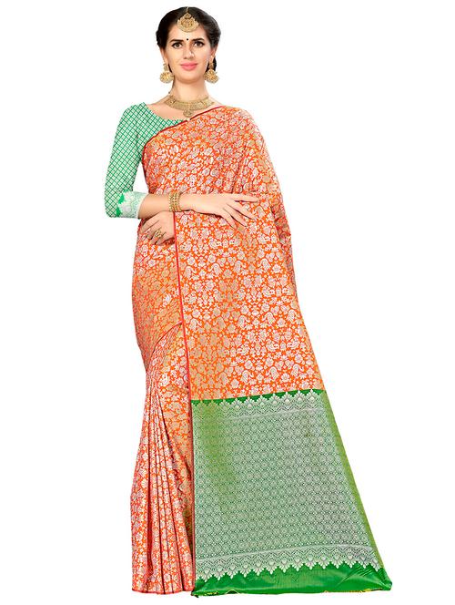 jacquard work woven saree with blouse - 17921591 - Very Small Image - 1