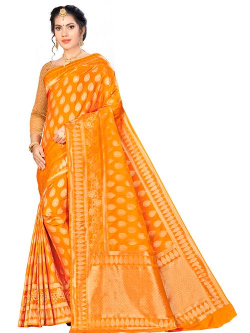 jacquard work woven saree with blouse - 17921596 - Very Small Image - 1