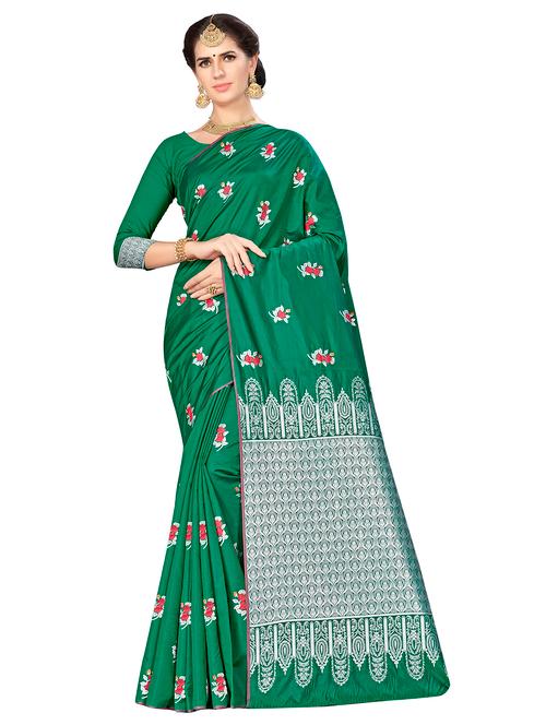 jacquard work woven saree with blouse - 17921603 - Very Small Image - 1