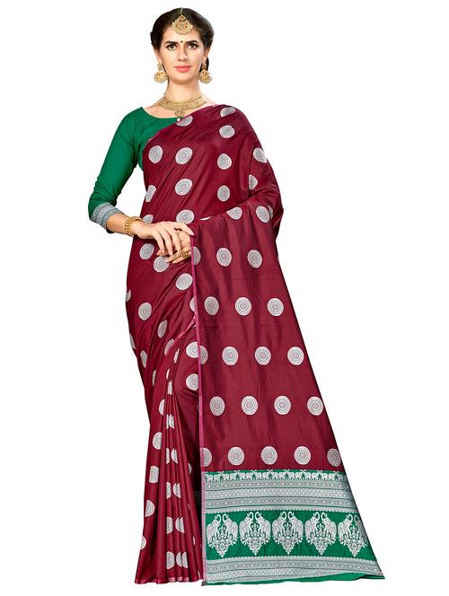 jacquard work woven saree with blouse - 17921608 - Very Small Image - 1
