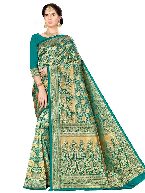 jacquard work woven saree with blouse - 17921611 - Very Small Image - 1