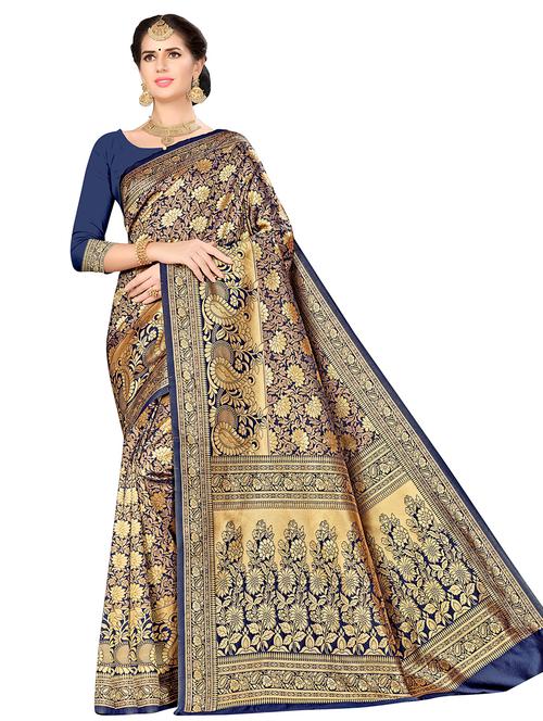 jacquard work woven saree with blouse - 17921612 - Very Small Image - 1
