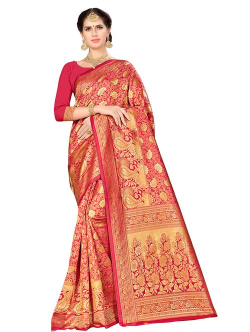 jacquard work woven saree with blouse - 17921613 - Very Small Image - 1