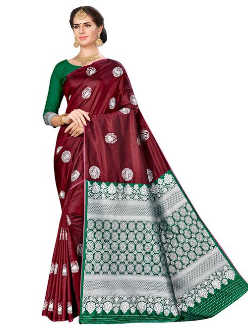 jacquard work woven saree with blouse - 17921620 - Very Small Image - 1