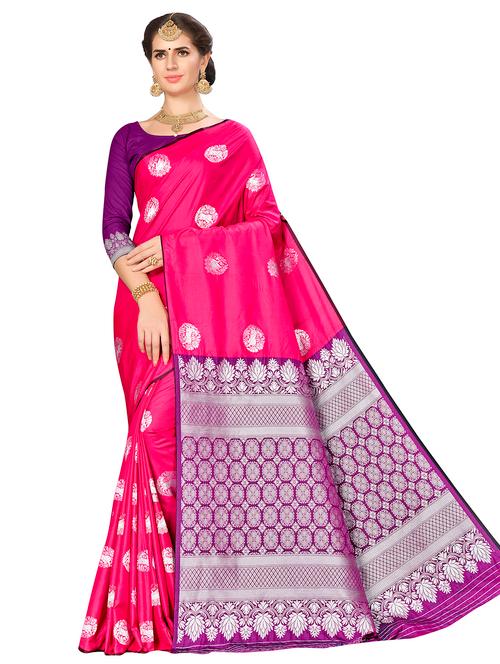 jacquard work woven saree with blouse - 17921622 - Very Small Image - 1