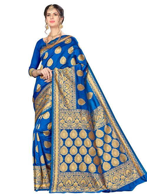 jacquard work woven saree with blouse - 17921634 - Very Small Image - 1