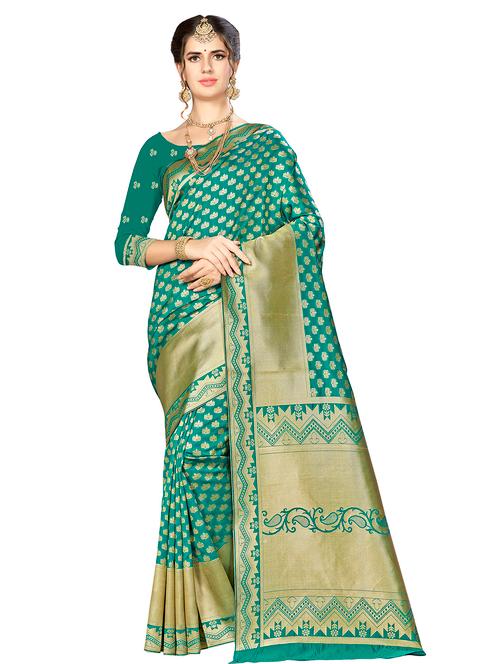 jacquard work woven saree with blouse - 17921641 - Very Small Image - 1