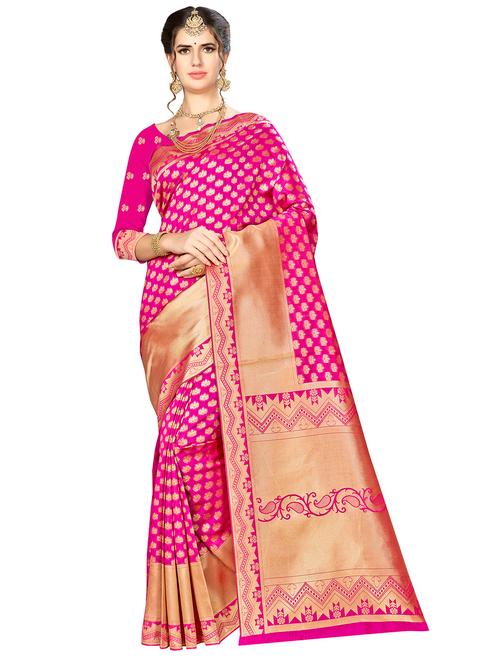 jacquard work woven saree with blouse - 17921642 - Very Small Image - 1